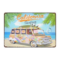 piastra metallica deco surf california