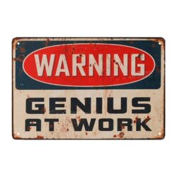 placca metal genio al lavoro