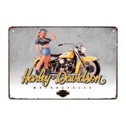 harley pinup piastra metallica