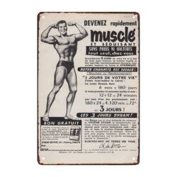 targa pubblicitaria bodybuilding in metallo deco