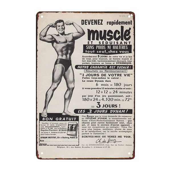targa pubblicitaria bodybuilding in metallo deco targa pubblicitaria bodybuilding in metallo deco