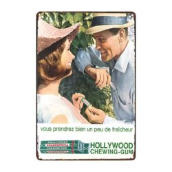 piastra pubblicitaria chewing gum hollywoodiana
