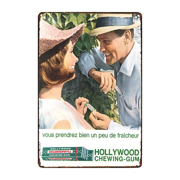 piastra pubblicitaria chewing gum hollywoodiana piastra pubblicitaria chewing gum hollywoodiana