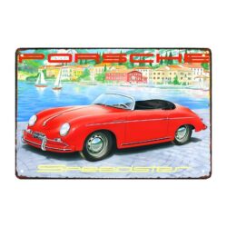 targa pubblicitaria porsche in metallo