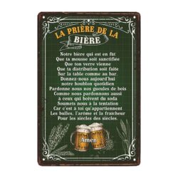 targa pubblicitaria in metallo preghiera della birra