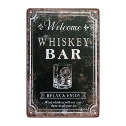 targa pubblicitaria in metallo per whisky