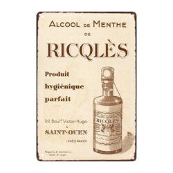 piatto pubblicitario ricqles alcool de menta