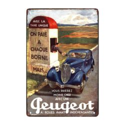targa pubblicitaria vintage peugeot