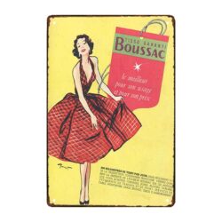 targa pubblicitaria vintage pin up francese