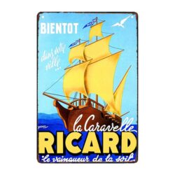 targa pubblicitaria vintage ricard la caravelle