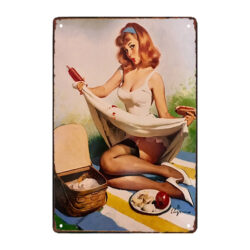 piastra decorativa in metallo pin up anni 50
