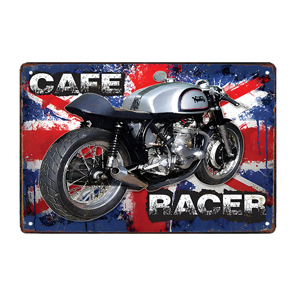motocicletta cafe racer con piastra metallica motocicletta cafe racer con piastra metallica