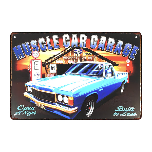 garage per muscle car con piastra metallica garage per muscle car con piastra metallica