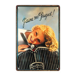 targa metallica art deco peugeot