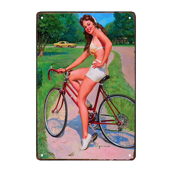 bicicletta pin up con piastra metallica bicicletta pin up con piastra metallica