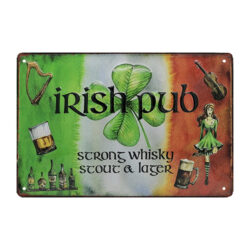 insegna in metallo del pub irlandese