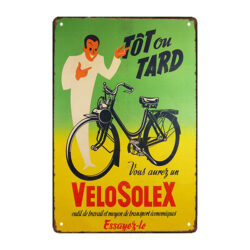bicicletta con piastra di metallo pub