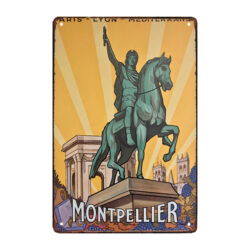 vecchia targa pubblicitaria in metallo a montpellier