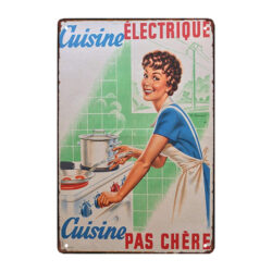 targa pubblicitaria in metallo per cucina