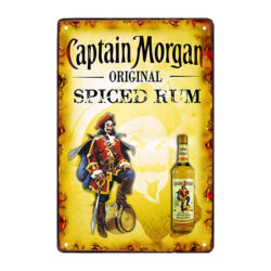 pubblicita su piastra metallica rum