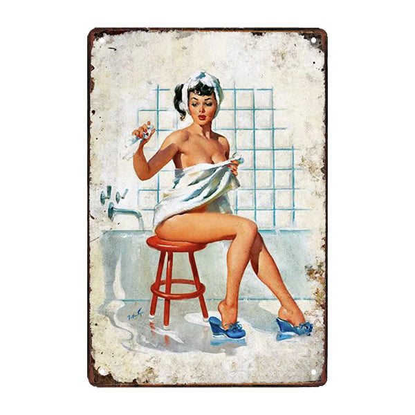 sexy pubblicita in bagno piastra di metallo sexy pubblicita in bagno piastra di metallo
