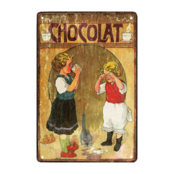 piastra metallica di cioccolato retro