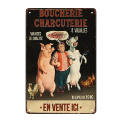 piatto di metallo decorativo retro per carne