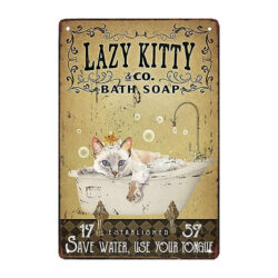 gatto di sapone in piastra di metallo