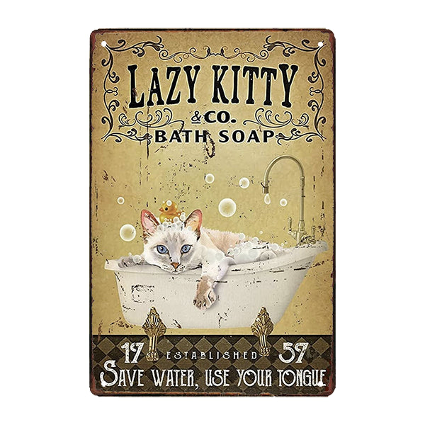 gatto di sapone in piastra di metallo gatto di sapone in piastra di metallo