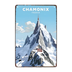 targa di metallo souvenir chamonix mont blanc