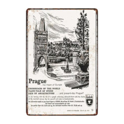 targa di metallo souvenir praga