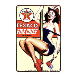 texaco pin up piastra di metallo