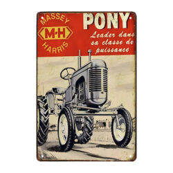 trattore con piastra di metallo pony